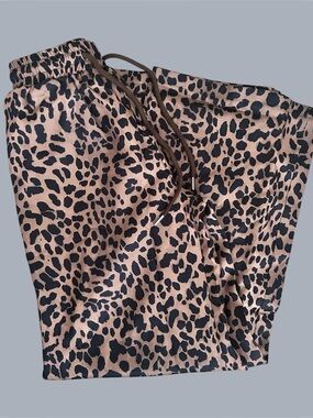 Leopard Print Women’s Lounge Shorts - Tan & Black
